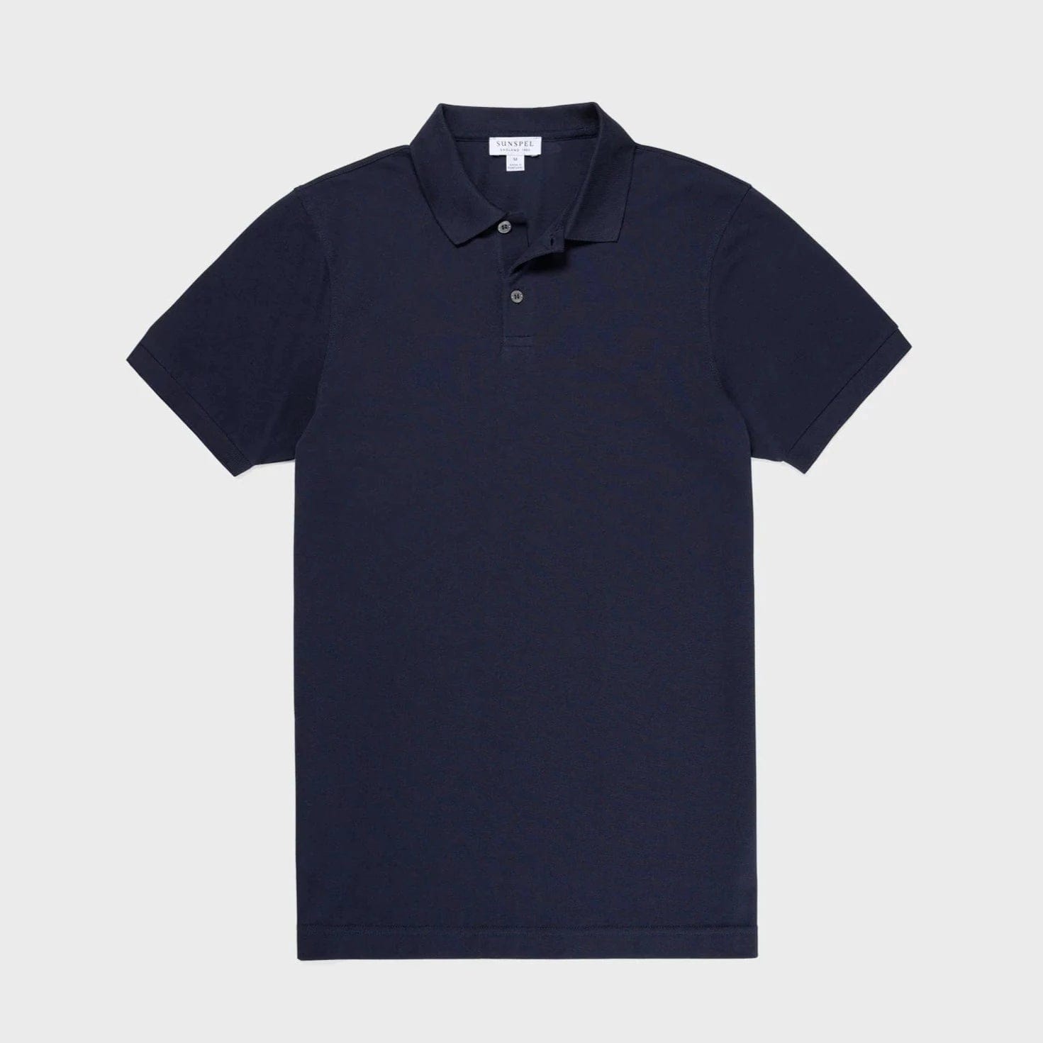 Sunspel Pique Polo Shirt Navy