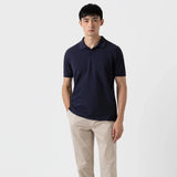 Sunspel Pique Polo Shirt Navy