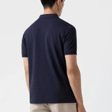 Sunspel Pique Polo Shirt Navy