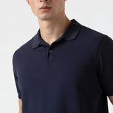 Sunspel Pique Polo Shirt Navy