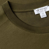Sunspel Riviera Midweight T‑Shirt In Deep Olive