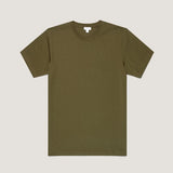 Sunspel Riviera Midweight T‑Shirt In Deep Olive