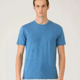 Sunspel Riviera Midweight T‑Shirt In Mid Indigo Wash