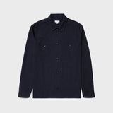 Sunspel Seersucker Overshirt Navy