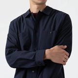 Sunspel Seersucker Overshirt Navy