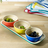Sur La Table 4pc Bamboo Tray & Dipping Bowls