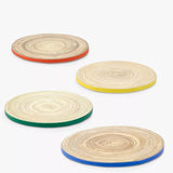 Sur La Table Colour Me Happy Bamboo Round Coasters, Set of 4
