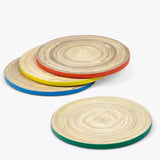 Sur La Table Colour Me Happy Bamboo Round Coasters, Set of 4