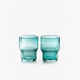 Sur La Table Green Glass Stacking Tumblers (Set of 2)