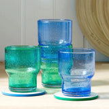 Sur La Table Green Glass Stacking Tumblers (Set of 2)