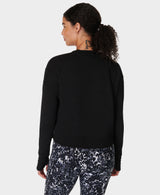 Sweaty Betty After Class Crop Sweatshirt in Black