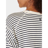 Sweaty Betty After Class Crop Sweatshirt In Lily White Stripe