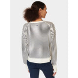 Sweaty Betty After Class Crop Sweatshirt In Lily White Stripe