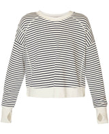Sweaty Betty After Class Crop Sweatshirt In White Stripe