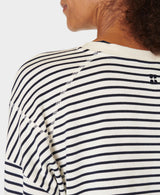 Sweaty Betty After Class Crop Sweatshirt In White Stripe