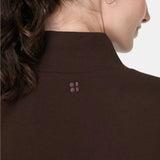 Sweaty Betty After Class Funnel Neck Sweatshirt in Sable Brown