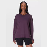 Sweaty Betty After Class Longline Sweatshirt in Neptune Purple