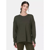Sweaty Betty After Class Longline Sweatshirt In Nori Green