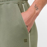 Sweaty Betty After Class Piped Wide Leg Trouser In Bracken Green