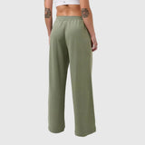 Sweaty Betty After Class Piped Wide Leg Trouser In Bracken Green