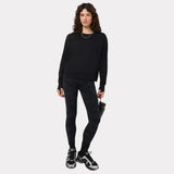 Sweaty Betty After Class Seam Detail Crop Sweatshirt In Black