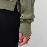 Sweaty Betty After Class Seam Detail Crop Sweatshirt In Bracken Green