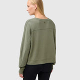 Sweaty Betty After Class Seam Detail Crop Sweatshirt In Bracken Green