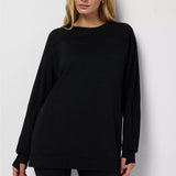 Sweaty Betty After Class Seam Detail Longline Sweatshirt In Black