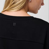 Sweaty Betty After Class Seam Detail Longline Sweatshirt In Black