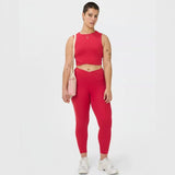 Sweaty Betty All Day 7/8 Wrap Waist Leggings In Crimson Red
