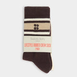 Sweaty Betty Lifestyle Ribbed Crew Socks 2 Pack In Brown