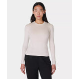 Sweaty Betty Mindful Flex Long Sleeve Top In Cloud White Dusty Beige