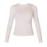 Sweaty Betty Mindful Flex Long Sleeve Top In Cloud White Dusty Beige