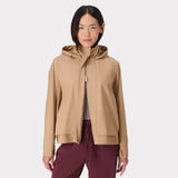 Sweaty Betty Motion Waterproof Cropped Parka In Golden Beige