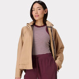Sweaty Betty Motion Waterproof Cropped Parka In Golden Beige