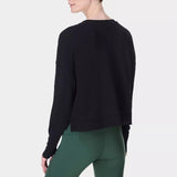 Sweaty Betty Organic Cotton  After Class Crop Sweatshirt In Black