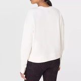 Sweaty Betty Organic Cotton  After Class Crop Sweatshirt In Lily White