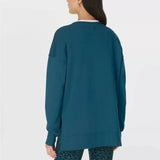 Sweaty Betty Organic Cotton  After Class Longline Sweatshirt in Deep Green