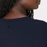 Sweaty Betty Organic Cotton  After Class Longline Sweatshirt In Navy Blue