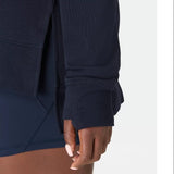 Sweaty Betty Organic Cotton  After Class Longline Sweatshirt In Navy Blue