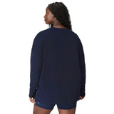 Sweaty Betty Organic Cotton  After Class Longline Sweatshirt In Navy Blue