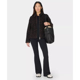Sweaty Betty Plush Collared Fleece In Large Brown Leopard Print