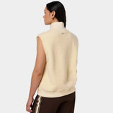 Sweaty Betty Plush Fleece Ribbed Gilet In Ecru