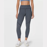 Sweaty Betty Power 7/8 Gym Leggings In Blue Micro Houndstooth Print