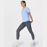 Sweaty Betty Power 7/8 Gym Leggings In Blue Micro Houndstooth Print