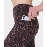 Sweaty Betty Power 7/8 Gym Leggings In Brown Wild Leopard Print