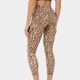 Sweaty Betty Power 7/8 Workout Leggings In Beige Ink Leopard Print