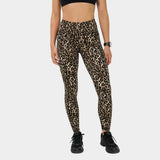 Sweaty Betty Power Piping Workout Leggings In Brown Ink Leopard Print