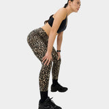 Sweaty Betty Power Piping Workout Leggings In Brown Ink Leopard Print