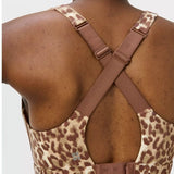 Sweaty Betty Power Pulse Bra In Beige Ink Leopard Print